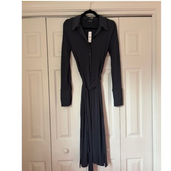 Midi shirt-dress in matte jersey - Picture 4 of 4